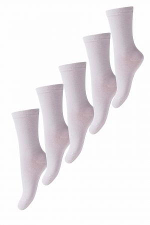 Haine naturale - Set 5 perechi Sosete extrafine bumbac pentru adulti - White