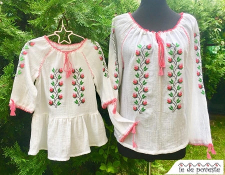 Ie de Poveste - Set mama-fiica "Lalele"