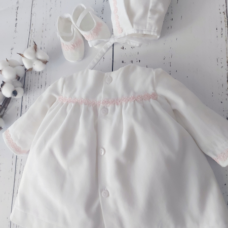 Set rochita, botosei si boneta din catifea - Pink Velvet [1]