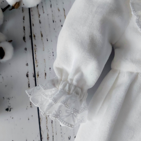 Rochita din catifea de bumbac - White Snow [5]