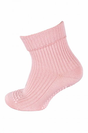 Haine naturale - Sosete Stopper pentru copii din lana si bambus - Alt Rosa
