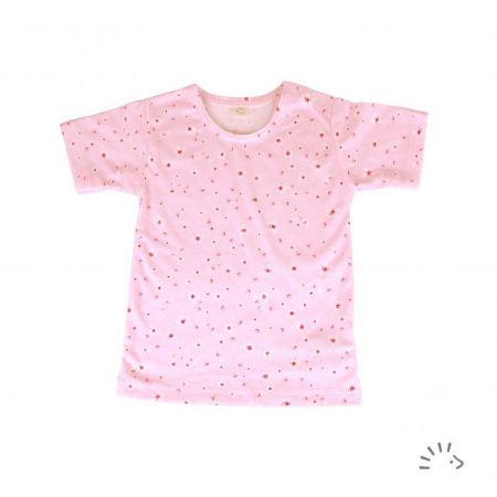 Haine naturale - Tricou fin din bumbac organic basic- Iobio Popolini - Cherry Blossoms