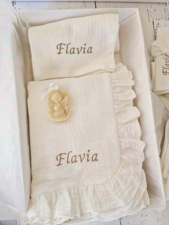 Trusou botez integral din muselina- ALB- 10 piese [7]