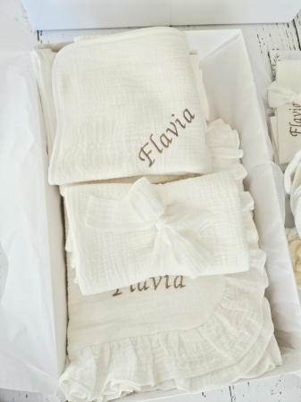 Trusou botez integral din muselina- ALB- 10 piese [5]