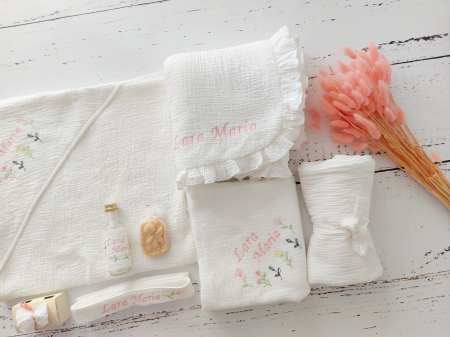 Trusou botez integral din muselina- Spring Flowers [1]