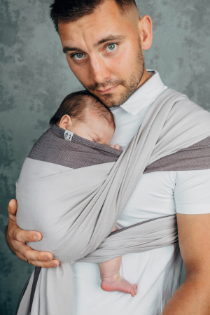Wrap tesut pentru bebelusi - COOL GREY- marime M - grad B [3]
