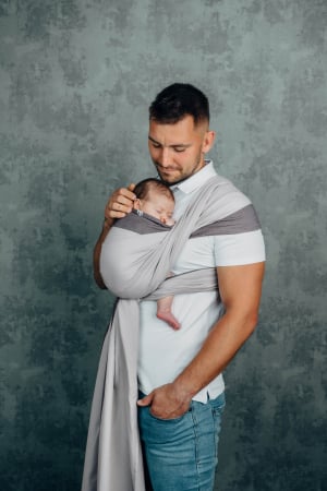 Wrap tesut pentru bebelusi - COOL GREY- marime M [3]