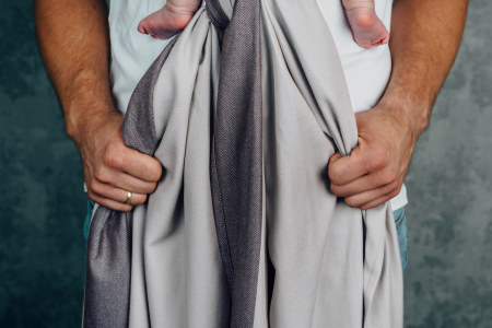 Wrap tesut pentru bebelusi - COOL GREY- marime M [7]