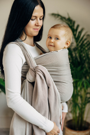 Wrap tesut pentru bebelusi LITTLE HERRINGBONE ALMOND - marime M - grad B [2]