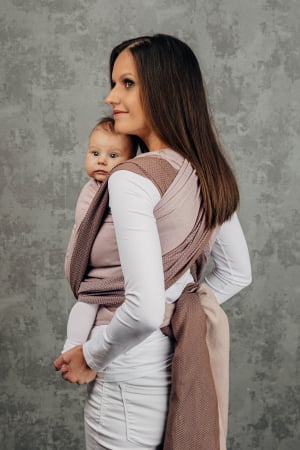 Wrap tesut pentru bebelusi -LITTLE HERRINGBONE BABY CAFFE LATTE - marime M - grad B [9]