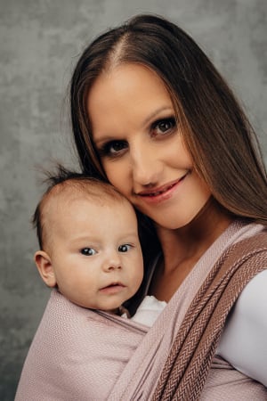 Wrap tesut pentru bebelusi -LITTLE HERRINGBONE BABY CAFFE LATTE - marime M - grad B [12]