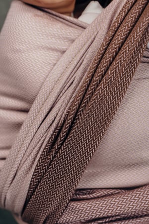 Wrap tesut pentru bebelusi -LITTLE HERRINGBONE BABY CAFFE LATTE - marime M - grad B [11]