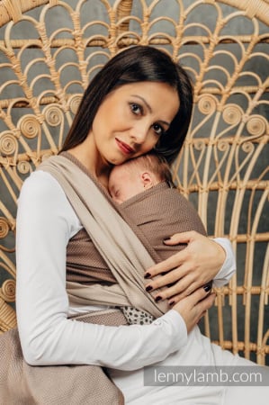 Wrap tesut pentru bebelusi -LITTLE HERRINGBONE BABY CAFFE LATTE - marime M - grad B [17]