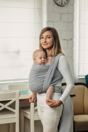 Babywearing - Wrap tesut pentru bebelusi LITTLE HERRINGBONE GREY - marime M - grad B