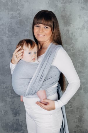 Wrap tesut pentru bebelusi LITTLE HERRINGBONE GREY - marime M - grad B [4]