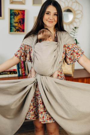 Babywearing - Wrap tesut pentru bebelusi PEANUT BUTTER - marime M - grad B