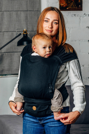 Babywearing - WrapTai LennyHybrid Half Buckle LITTLE HERRINGBONE EBONY BLACK