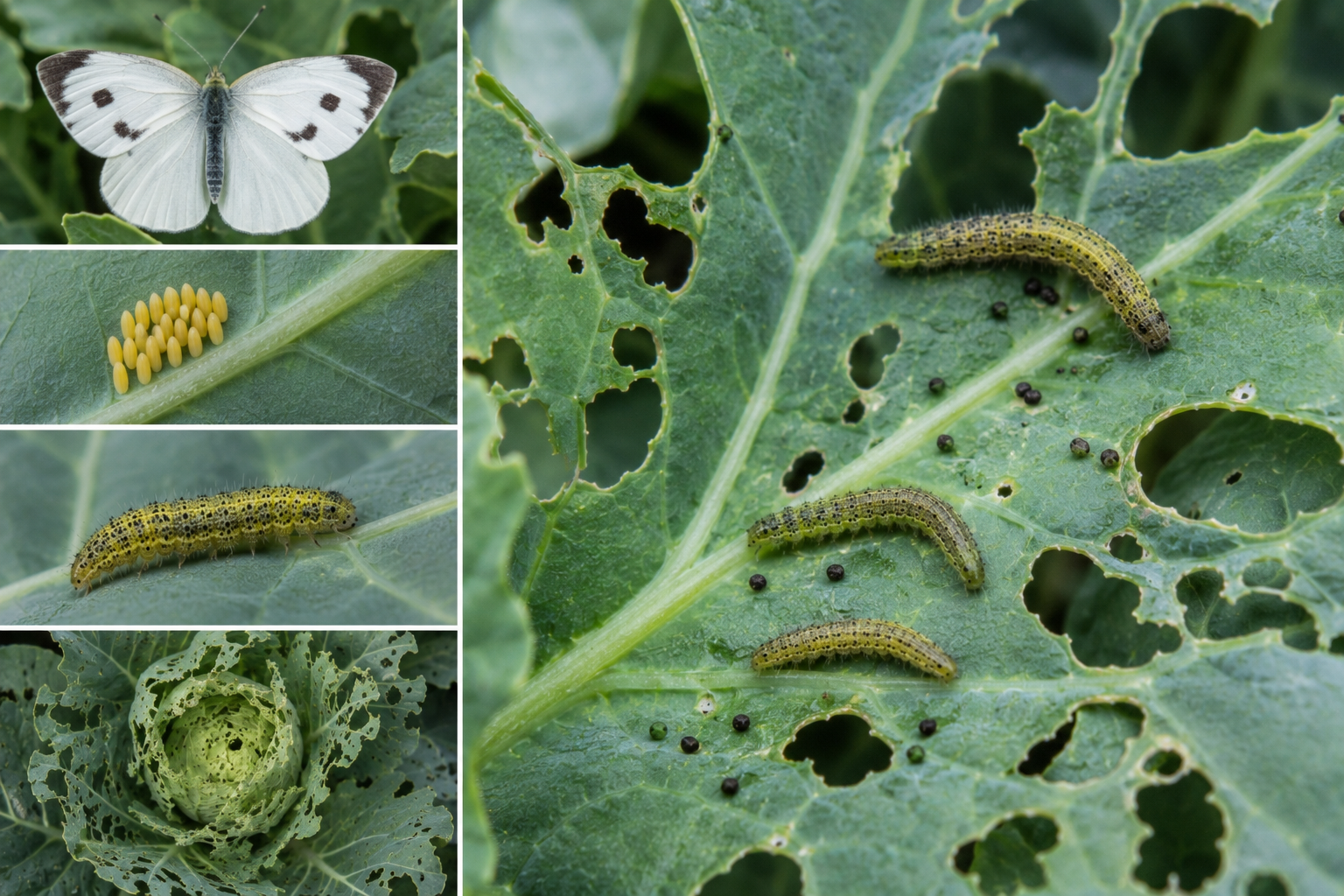 Fluturele alb al verzei (Pieris brassicae) – Dăunătorul care produce defolieri masive la varză, conopidă și broccoli.
