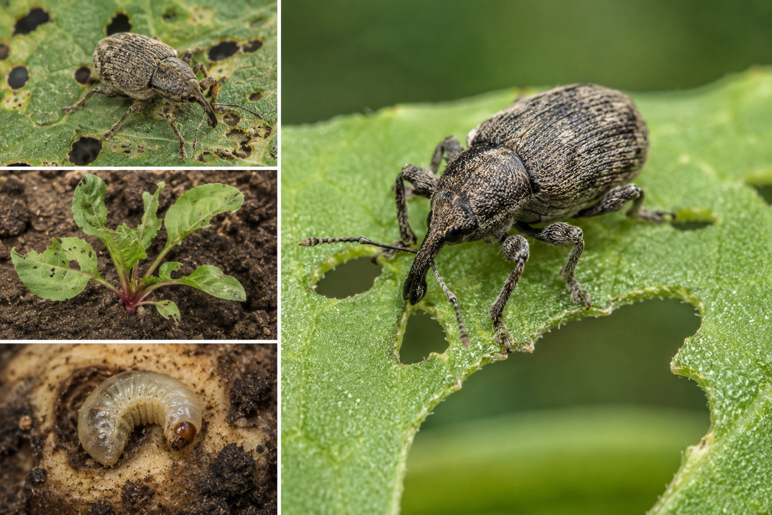 Gărgărița frunzelor de sfeclă (Bothynoderes punctiventris) – Dăunătorul care afectează culturile de sfeclă de zahăr încă din primele faze de vegetație.