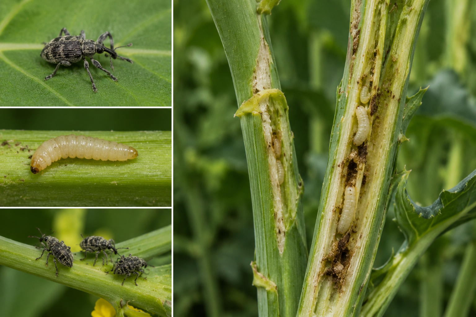 Gărgărița tulpinilor de rapiță (Ceutorhynchus napi) – Dăunătorul care compromite dezvoltarea tulpinilor și reduce producția de rapiță.