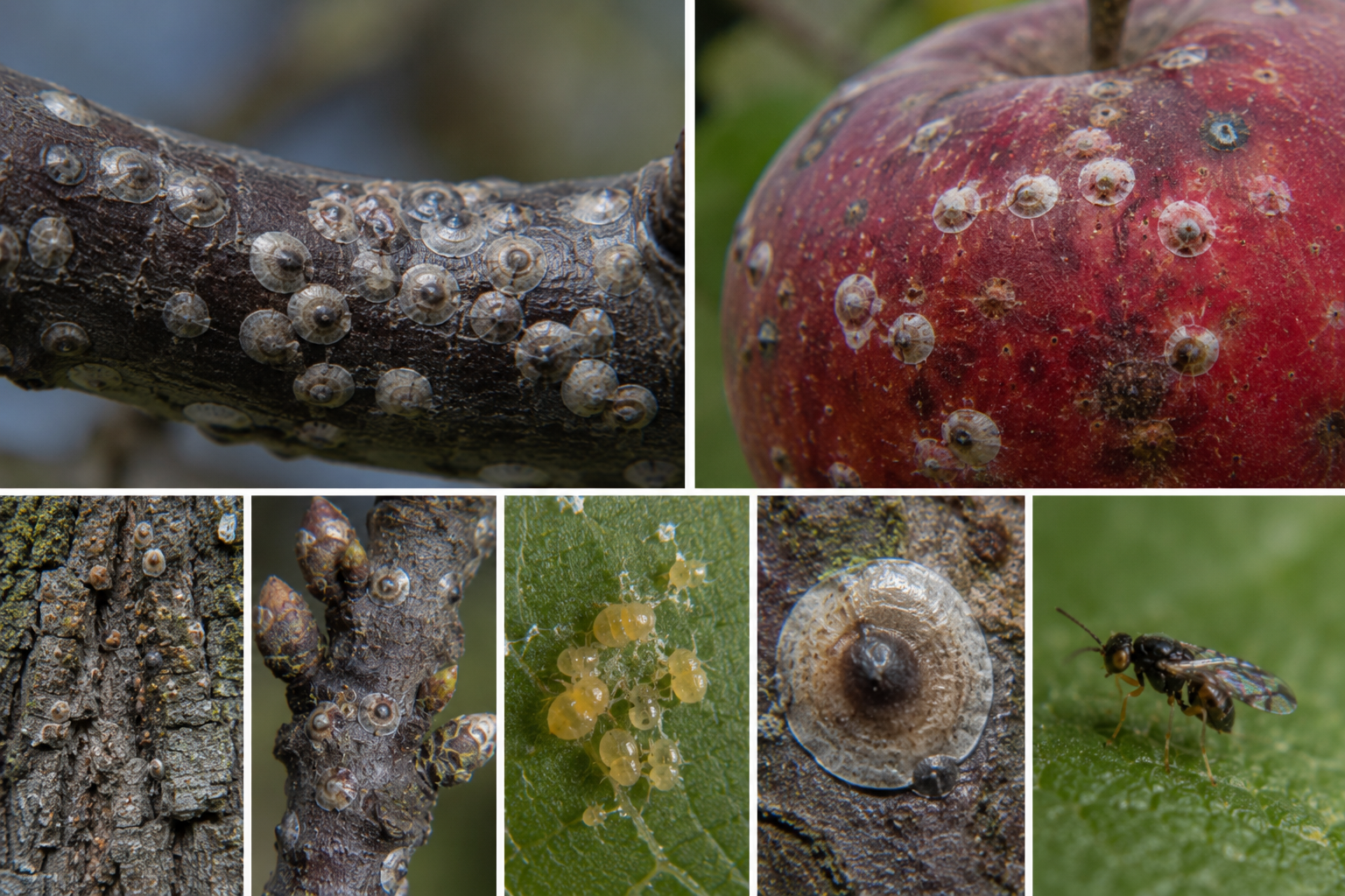 Păduchele din San José (Diaspidiotus perniciosus) – Dăunătorul care atacă scoarța, ramurile și fructele pomilor fructiferi.