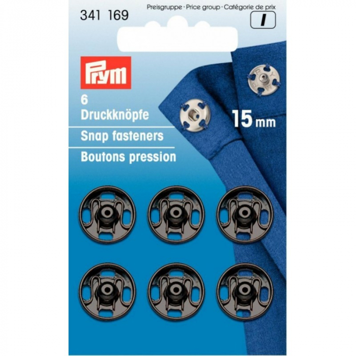 Capse de cusut diametru 15 mm culoare negru, Prym, 341169 [2]