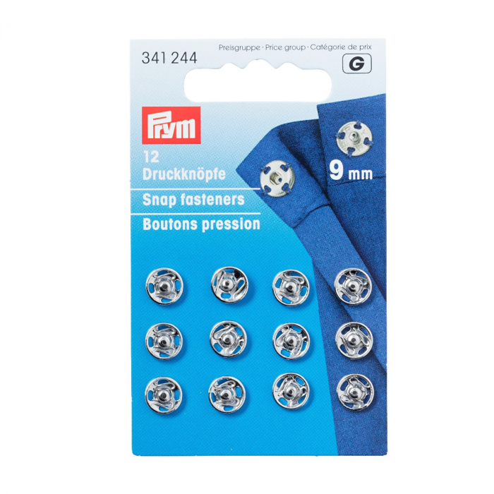 Capse de cusut diametru 9mm, finisaj argintiu, Prym, 341244 [2]