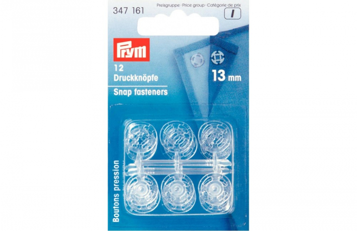 Capse de cusut din plastic transparent, diametru 13 mm, Prym, 347161 [2]