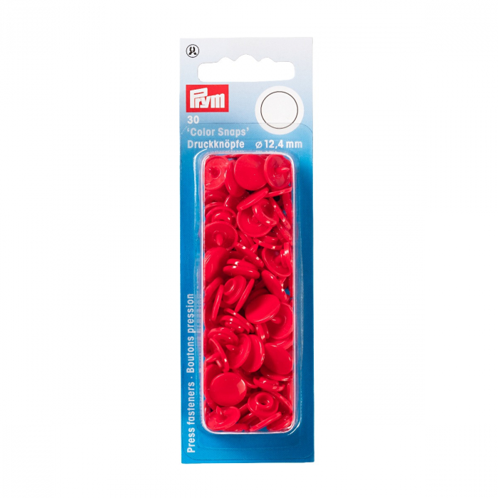 capse plastic (30 perechi) de 12,4 mm rosu Prym [2]