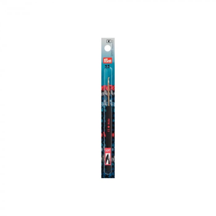 Croseta pentru lana, din aluminiu, cu maner ergonomic, 2,5 mm, lungime 14 cm, Prym 195173 [2]