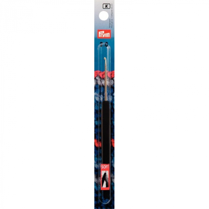 Croseta pentru lana, din aluminiu, cu maner ergonomic, 2 mm, lungime 14 cm, Prym 195172 [2]
