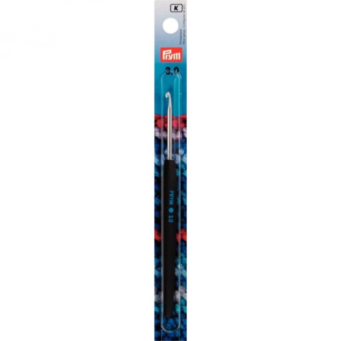 Croseta pentru lana, din aluminiu, cu maner ergonomic, 3 mm, lungime 14 cm, Prym 195174 [2]