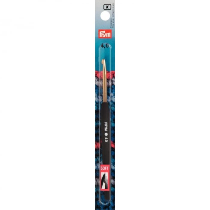 Croseta pentru lana, din aluminiu, cu maner ergonomic, 4 mm, lungime 14 cm, Prym 195176 [2]