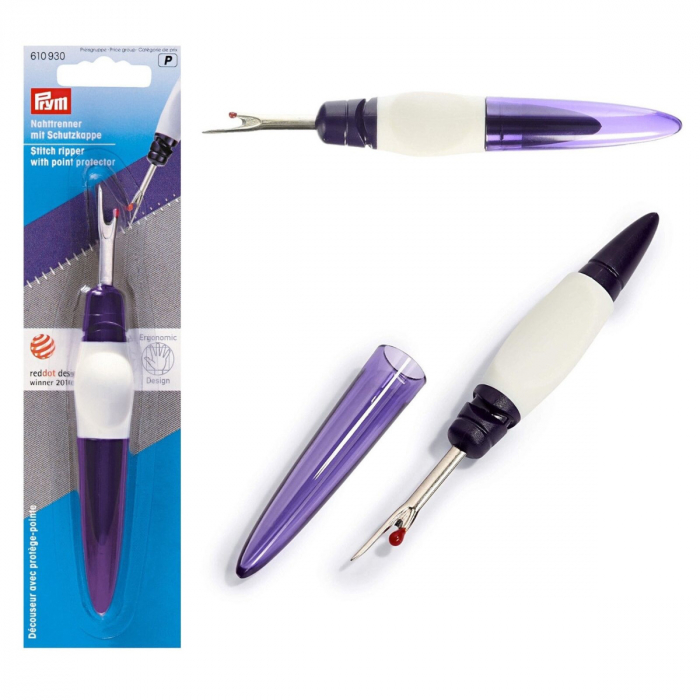Cutter, ripper pentru ate si butoniere, cu snur, 13.5 cm lungime, Prym Ergonomics, albastru, 610930 [2]