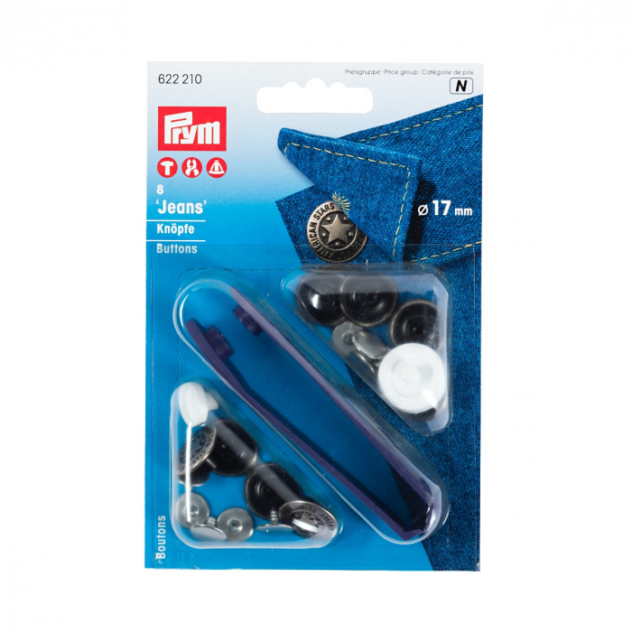 Nasturi pentru jeans, model American Star, 8 bucati, 17 mm, Prym, 622210 [2]