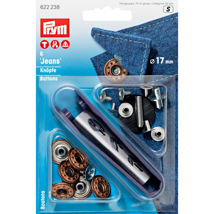 Nasturi pentru jeans, model Stars, 6 bucati, 17 mm, Prym, 622238 [1]