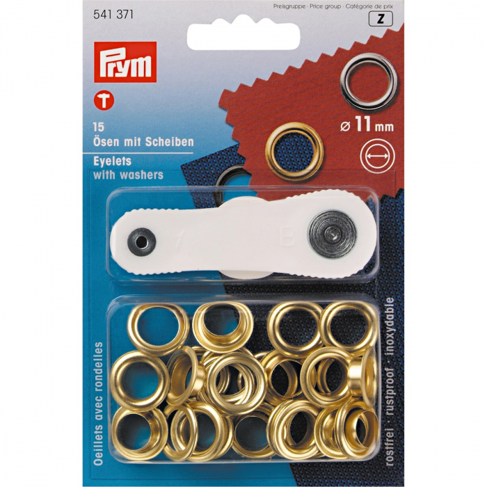 Ocheti 11mm aurii, pentru imbracaminte, Prym, 541371 [2]