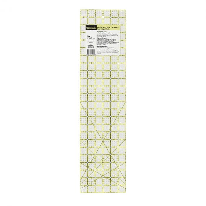 Rigla antiderapanta pentru croitorie, patchwork, design grafic, 6x24 inch, PRYM 610212 [1]