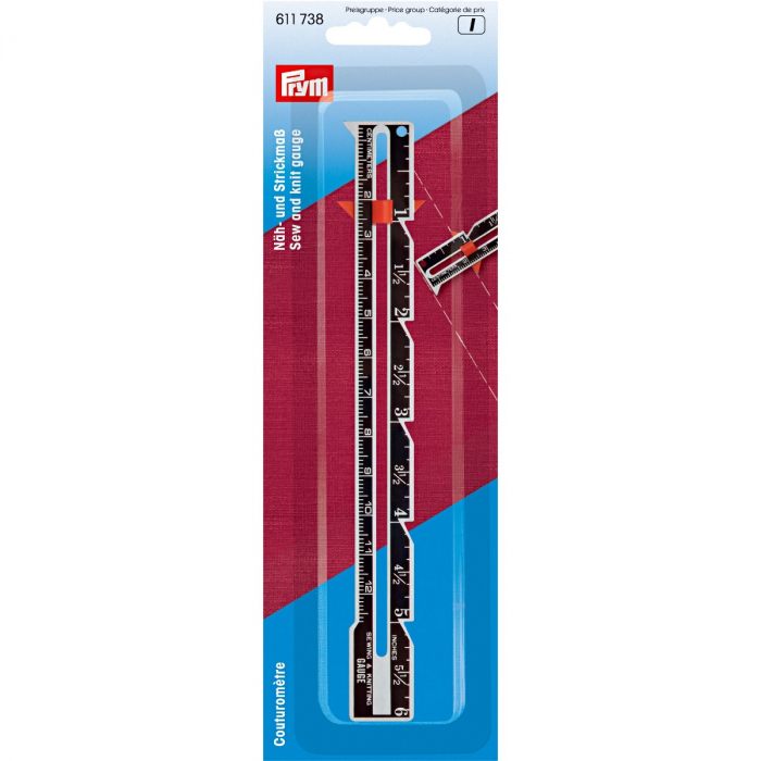 Rigla croitorie, butoniere, metalica, cu distantier, 12,5 cm, Prym, 611738 [2]