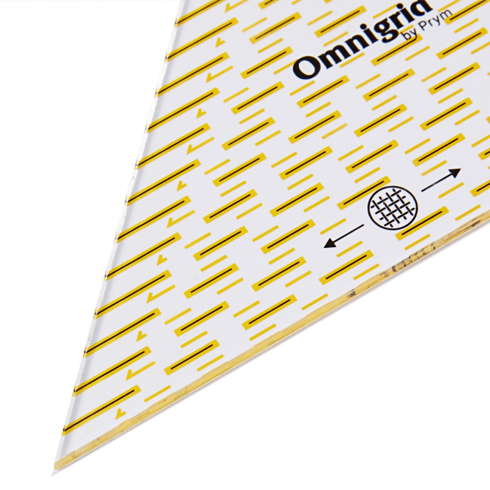 Rigla tip triunghi de 45 de grade, pentru croitorie, patchwork, design grafic, gradata in cm, PRYM 611313 [2]