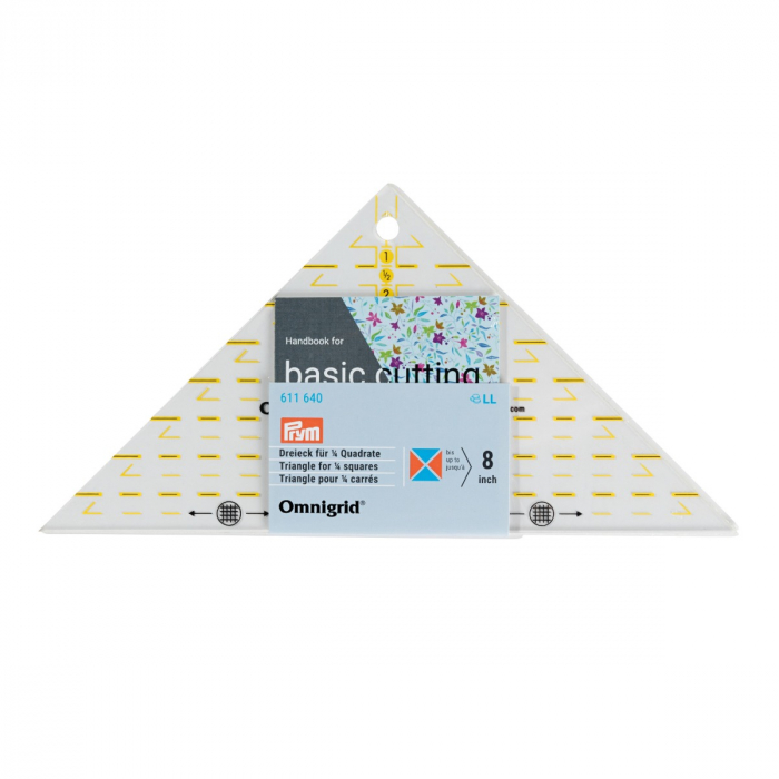 Rigla tip triunghi de 45 de grade, pentru croitorie, patchwork, design grafic, gradata in inch, PRYM 611640 [2]