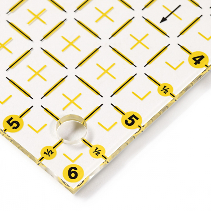 Rigla tip triunghi de 45 de grade, pentru croitorie, patchwork, design grafic, gradata in inch. PRYM 611641 [2]