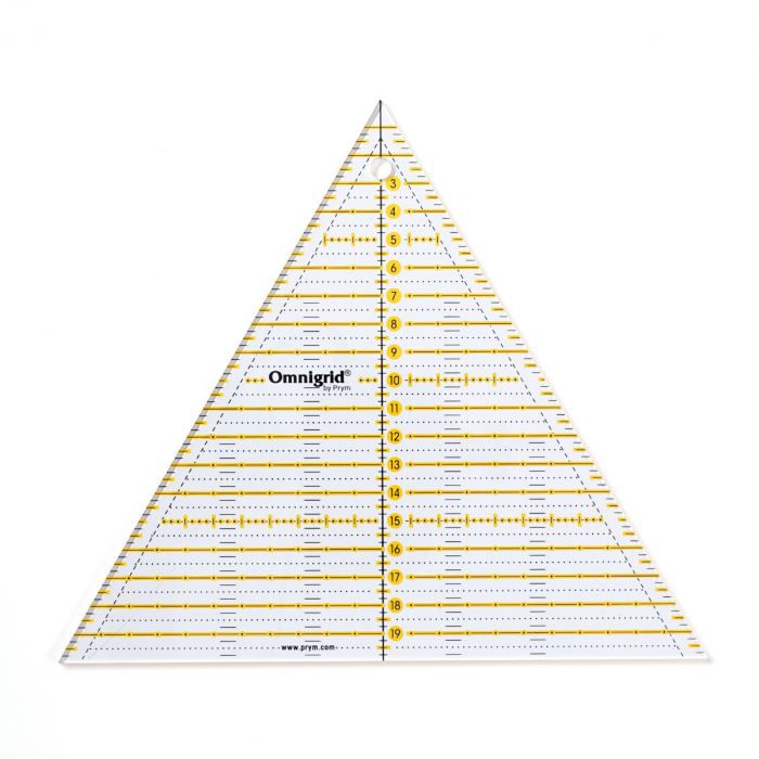 Rigla triunghi de 60 grade, pentru croitorie, patchwork, design grafic, 20 cm (8 inch), PRYM 611658 [1]