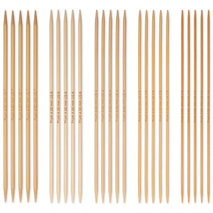 Set 25 andrele bambus cu doua capete, 2.5-4.5 mm, 20 cm lungime, Prym [2]
