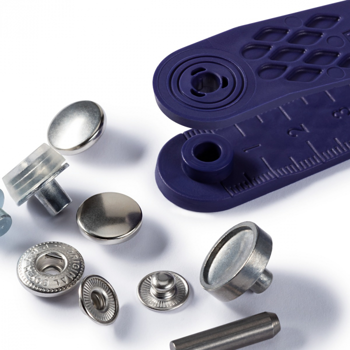 Set capse metalice, anorak, pentru textile, de 12 mm, 10 perechi cu aplicator, Prym, 390330 [2]