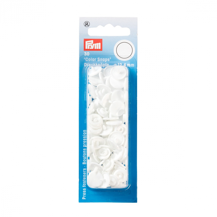 Set capse plastic (30 perechi) de 12,4 mm, culoare 01 - alb [2]