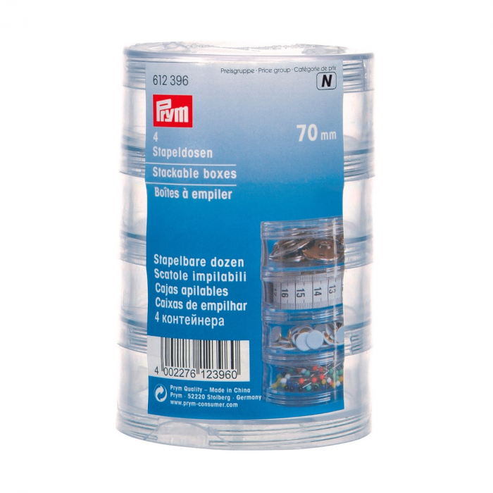 Set cutii depozitare, 4 rafturi, transparente, Prym, 612396 [1]