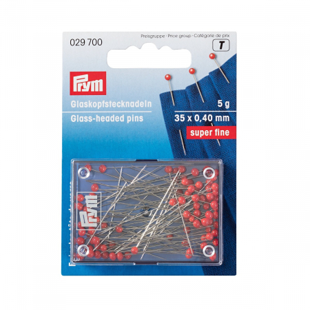 Ace de cusut - Ace cu gamalie de sticla super-fine pentru matase/voal 35 x 0.40 mm,Prym, 29700