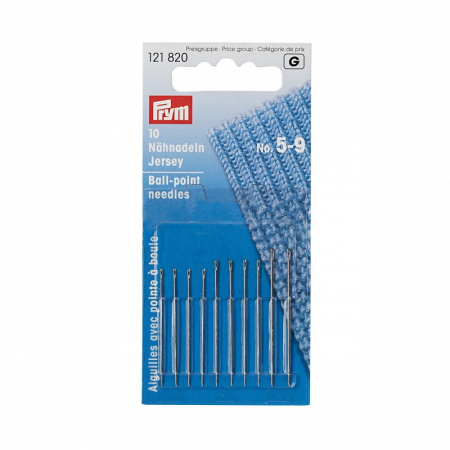 Ace de cusut - Ace de cusut, set (10 ace) pentru tricot, Nr. 5-9, cap auriu, Prym, 121820