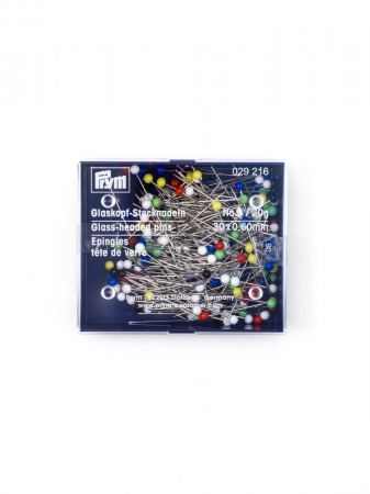 Ace de cusut - Ace gamalie cu cap de sticla, multicolor, nr 9, lungime 30 mm, Prym, 029216